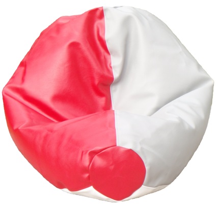 Vinyl Red-Silver-White bean bag - original - clear - crop-resized